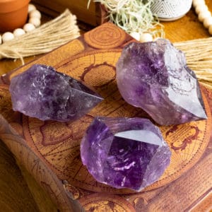 PURPLE AMETHYST ROUGH POLISHED POINTS