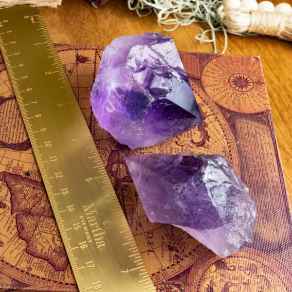 PURPLE AMETHYST CRYSTAL ROUGH POLISHED POINTS