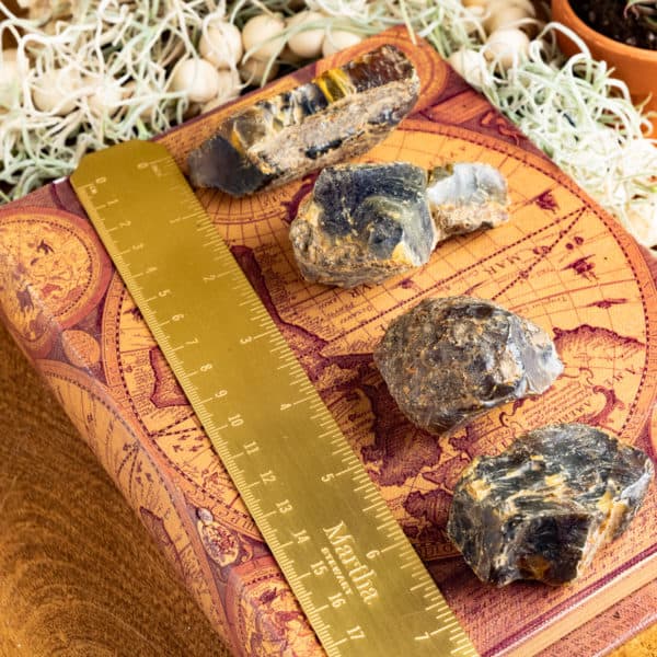 BLUE AMBER CRYSTAL ROUGH PIECES