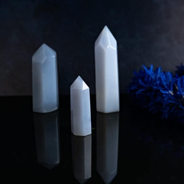 BLUE CHALCEDONY CRYSTAL TOWERS