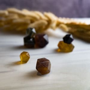 YELLOW FLUORITE FACETED SPHERES