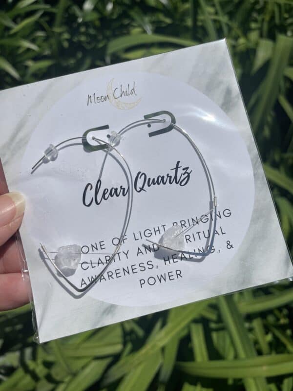 Clear Quartz Earrings Silver