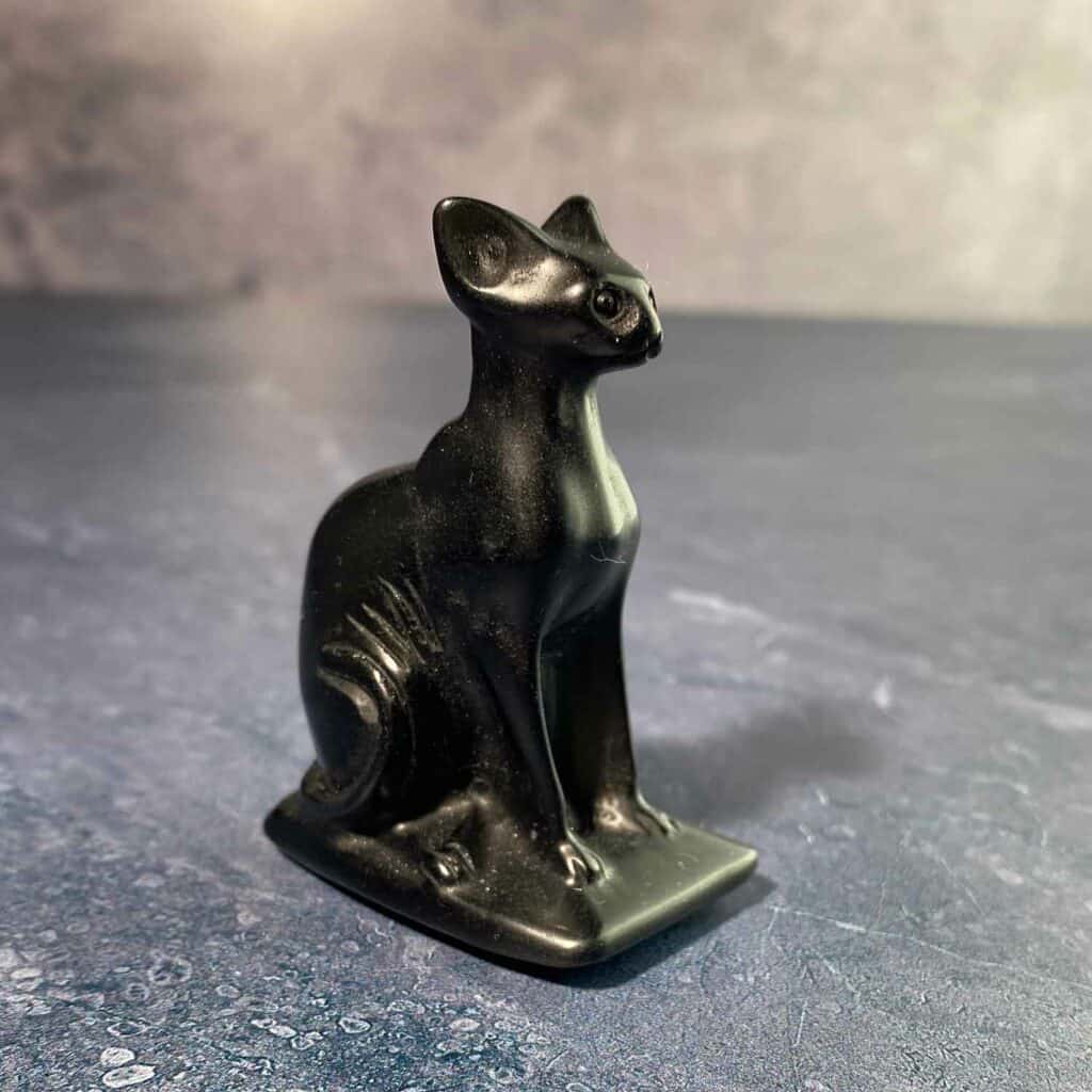 BLACK OBSIDIAN SPHINX CAT
