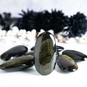 GOLD SHEEN OBSIDIAN PALM STONES