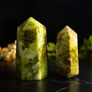 GREEN OPAL CRYSTAL TOWERS